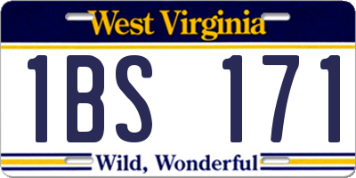 WV license plate 1BS171