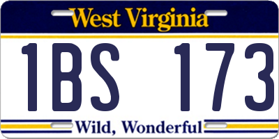 WV license plate 1BS173