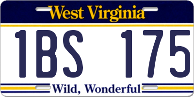 WV license plate 1BS175