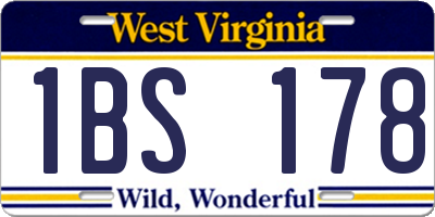 WV license plate 1BS178