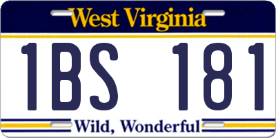 WV license plate 1BS181