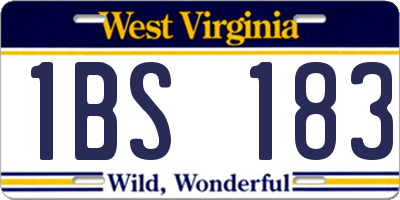 WV license plate 1BS183