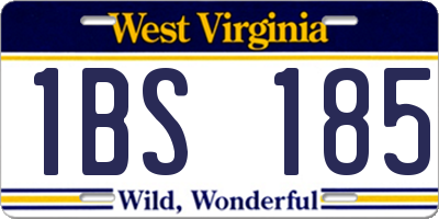 WV license plate 1BS185