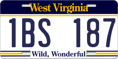 WV license plate 1BS187