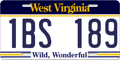 WV license plate 1BS189