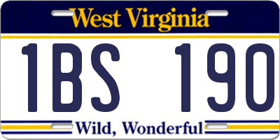 WV license plate 1BS190