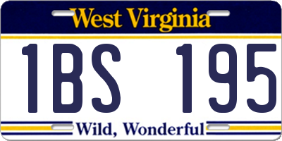 WV license plate 1BS195