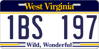 WV license plate 1BS197