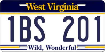 WV license plate 1BS201