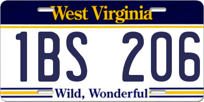 WV license plate 1BS206
