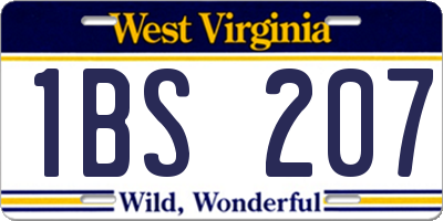 WV license plate 1BS207