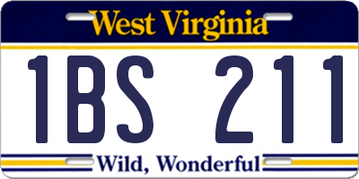 WV license plate 1BS211