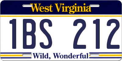 WV license plate 1BS212