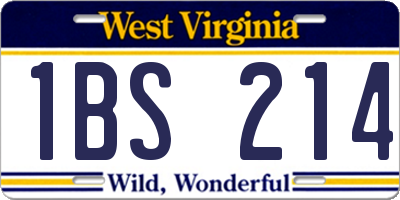 WV license plate 1BS214