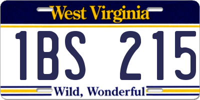 WV license plate 1BS215