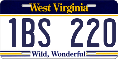 WV license plate 1BS220
