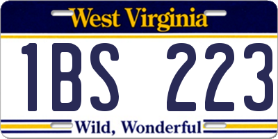 WV license plate 1BS223