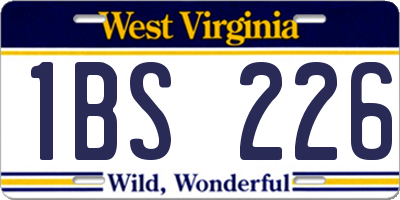 WV license plate 1BS226