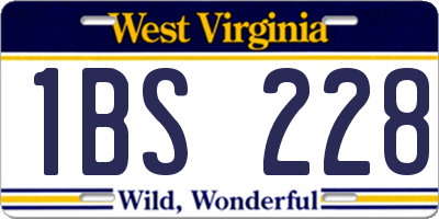 WV license plate 1BS228