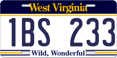 WV license plate 1BS233