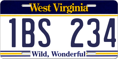 WV license plate 1BS234