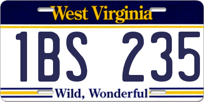 WV license plate 1BS235