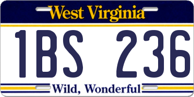 WV license plate 1BS236
