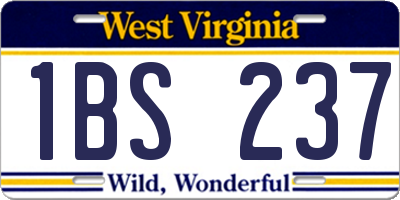 WV license plate 1BS237