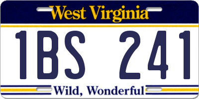 WV license plate 1BS241