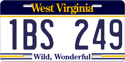 WV license plate 1BS249