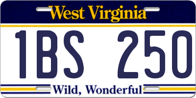 WV license plate 1BS250