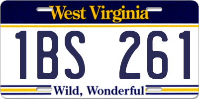 WV license plate 1BS261