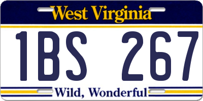 WV license plate 1BS267