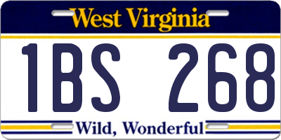 WV license plate 1BS268