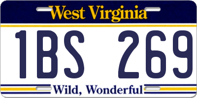 WV license plate 1BS269