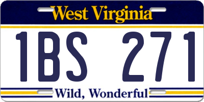 WV license plate 1BS271