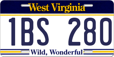 WV license plate 1BS280