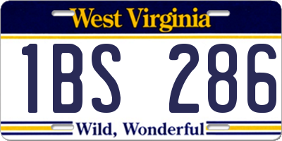 WV license plate 1BS286
