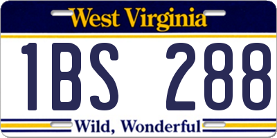 WV license plate 1BS288