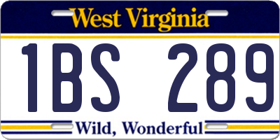 WV license plate 1BS289