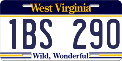 WV license plate 1BS290
