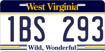 WV license plate 1BS293
