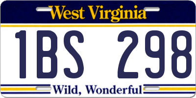 WV license plate 1BS298
