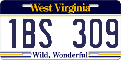 WV license plate 1BS309