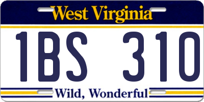 WV license plate 1BS310