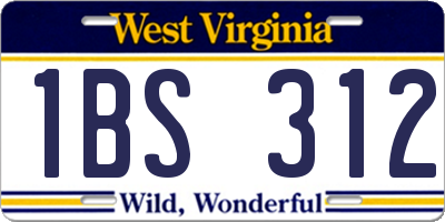 WV license plate 1BS312