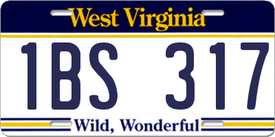 WV license plate 1BS317