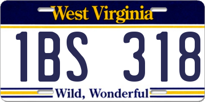 WV license plate 1BS318