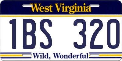 WV license plate 1BS320