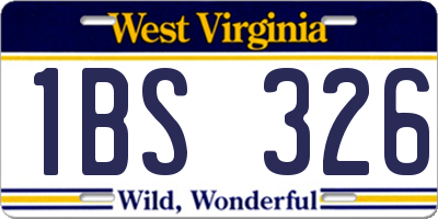 WV license plate 1BS326